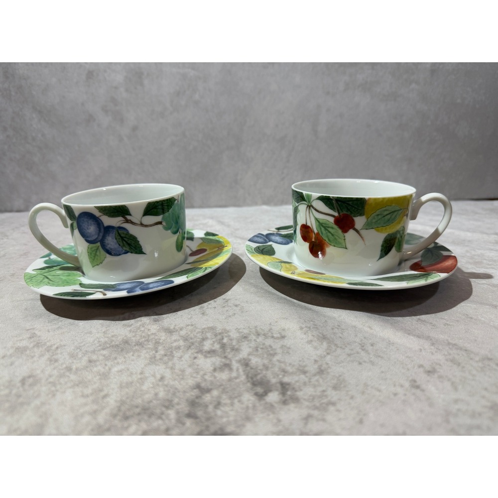 Studio Nova Autumn Jewels YA062 Fine China Tea Cup and Saucer Set of 2 Japan